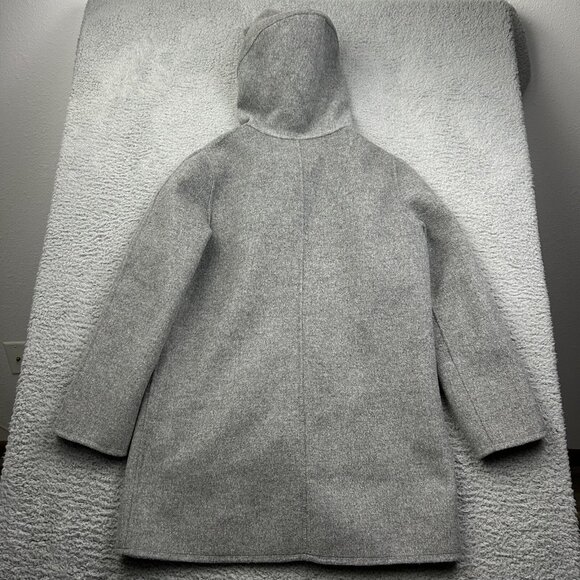 J Jill Button Up Hooded Gray Wool Angora Blend Jacket Soft Size Small Petite - Picture 2 of 6